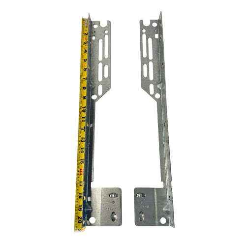 Pair of Torquemaster Flag Angle Brackets for 15" radius quick install track, precision-engineered for secure garage door alignment.